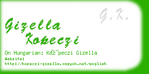 gizella kopeczi business card